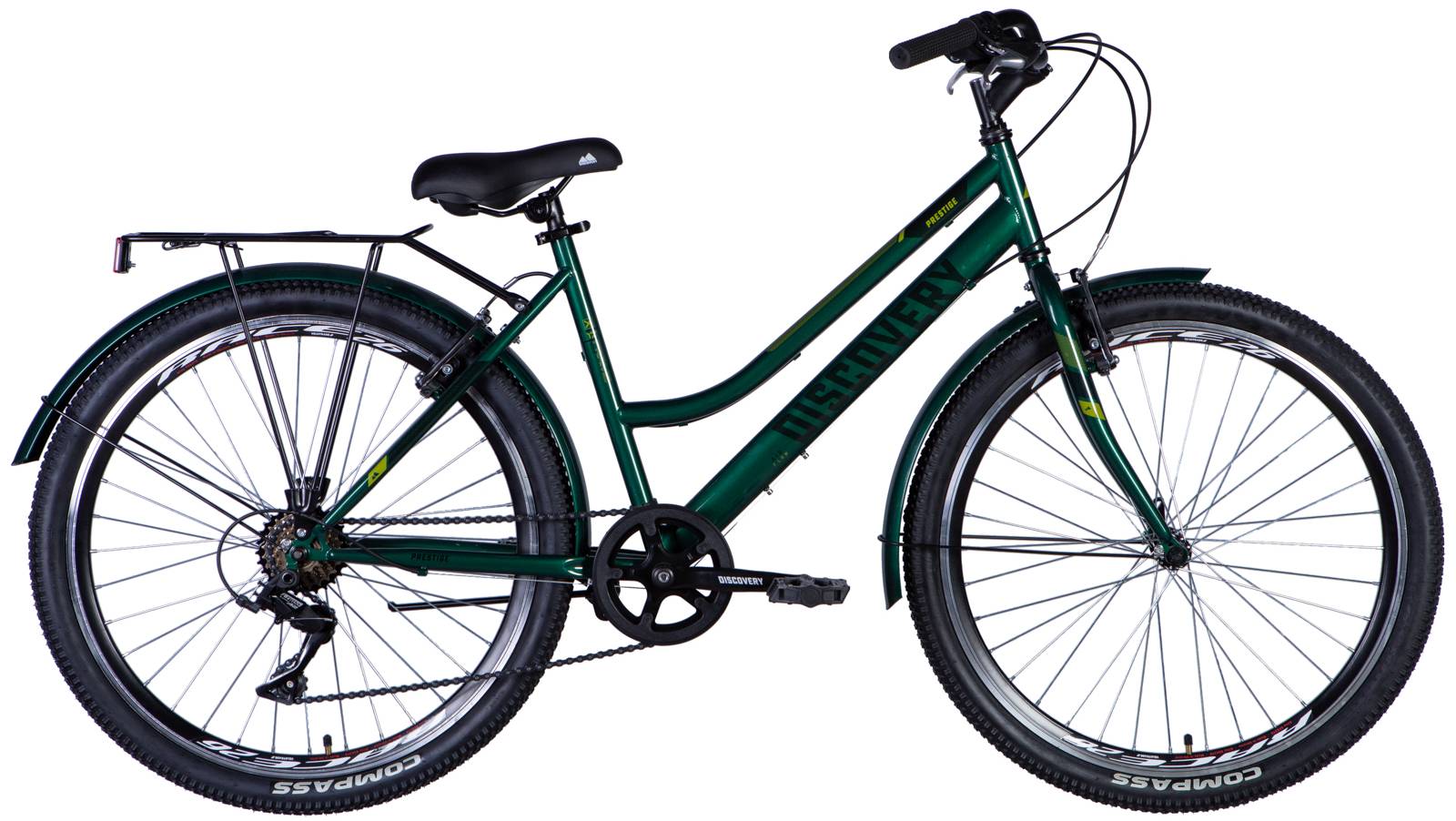Фотографія Велосипед Discovery PRESTIGE WOMAN 26" розмір М рама 18 2024 Зелений